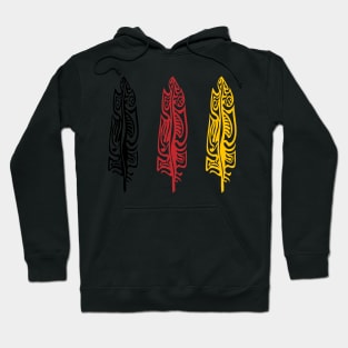 Three Feathers Medicine Wheel Colours Indigenous WAWEZHI CANADA Hoodie